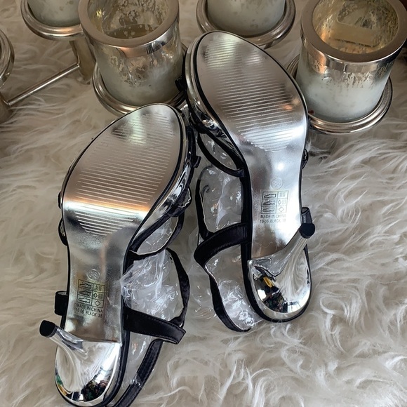 SUPER Me Black/Silver Jeweled Strappy Anklet Heels Platform Sandal SizeEU38 - Picture 5 of 13
